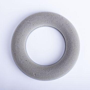 Steckschwamm Ring AMEB für Kunstblumen, mit Kunststoffunterlage, grau, Ø17cm