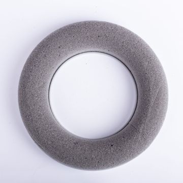Steckschwamm Ring AMEB für Kunstblumen, mit Kunststoffunterlage, grau, Ø20cm