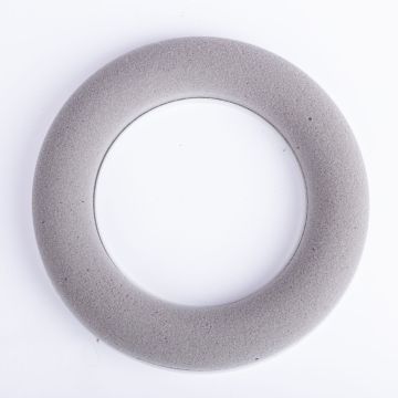 Steckschwamm Ring AMEB für Kunstblumen, mit Kunststoffunterlage, grau, Ø25cm