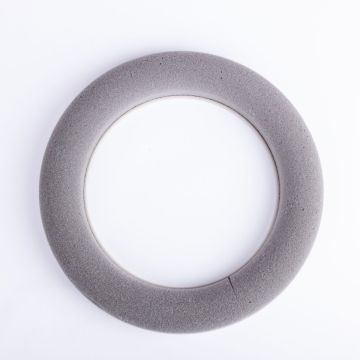 Steckschwamm Ring AMEB für Kunstblumen, mit Kunststoffunterlage, grau, Ø30cm