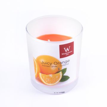 Duftkerze ASTRID im Glas, Juicy Orange, orange, 7,9cm, Ø7,1cm, 28h