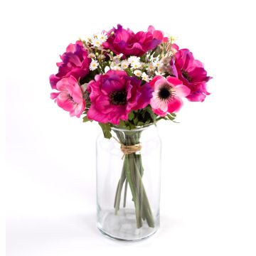 Deko Anemonenstrauß AIMEE Gänseblümchen, pink-rosa, 30cm, Ø20cm