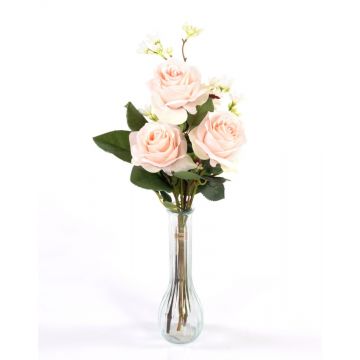 Künstlicher Rosenstrauß SIMONY mit Beiwerk, rosa, 45cm, Ø20cm