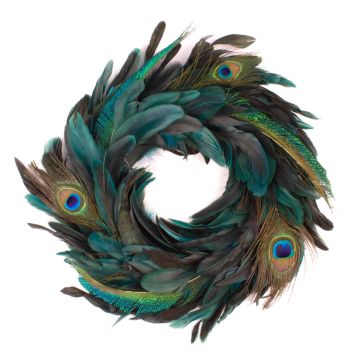 Federkranz Pfau NORDIAN, natur, Ø40cm
