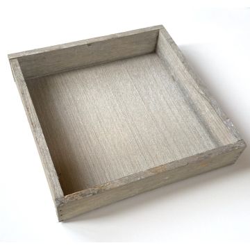 Quadratisches Deko Holztablett MARTAL, natur leicht gekalkt, 30x30x4cm